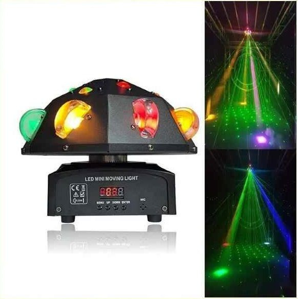 REXUS-337 - LED голова вращения, лучи BEAM 8*10Вт (RGBW), Лазер Red/Green, Strob Gold Lamp 8*5Вт  #1