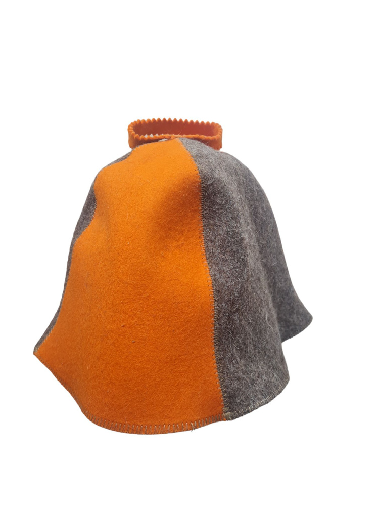 Колпак для бани сауны темно-оранжевый фетр овечья шерсть австралийского мериноса  #1