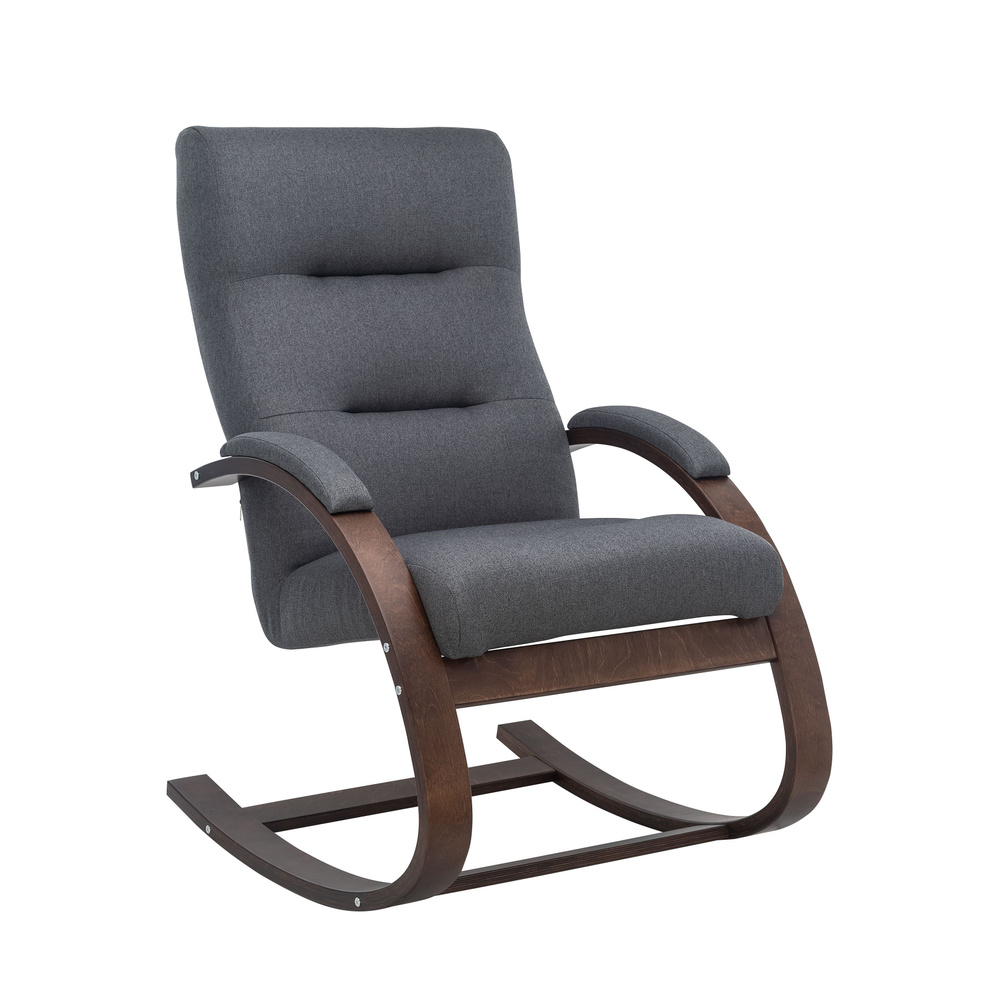 AKSHOME Кресло-качалка Кресло качалка Leset Милано, серый, орех, 69х80х106 см  #1