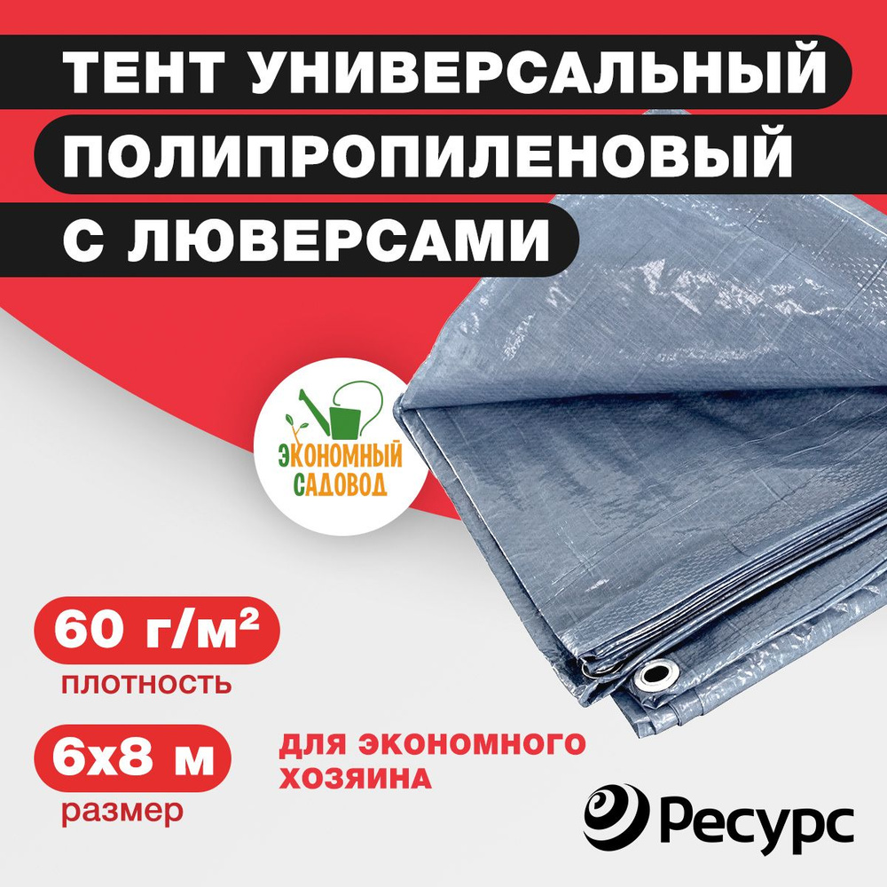 Тент туристический 6х8м, 60 г/м2, полог укрывной #1