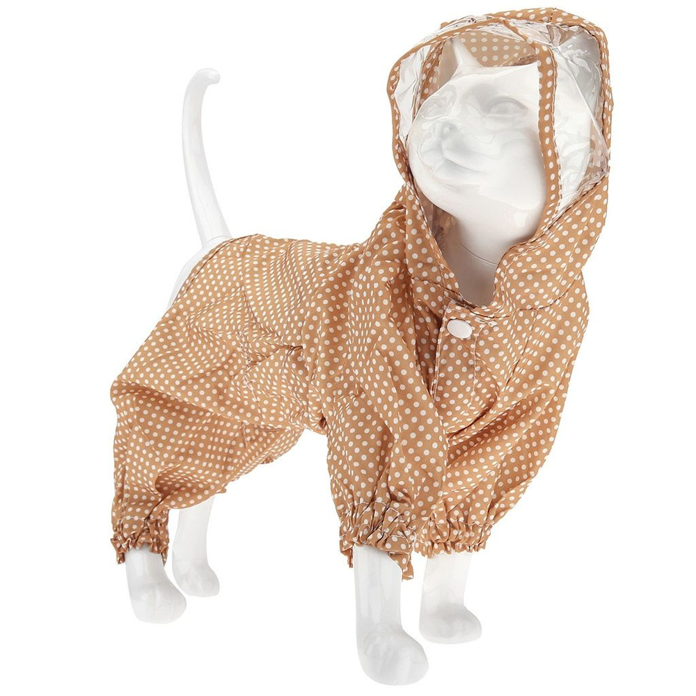 Комбинезон для собаки Pet Toys "Горошек", прозрачный козырек, L, длина 30 см, обхват груди 42 см, шеи #1