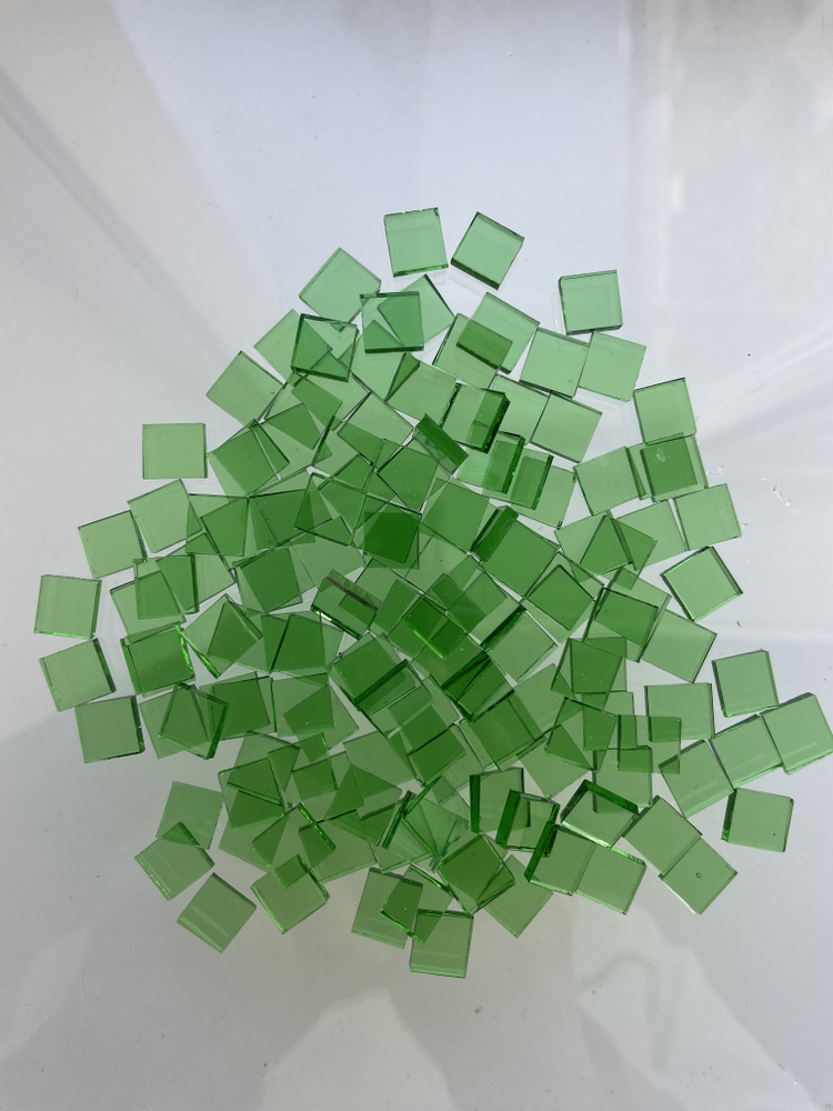 Мозаика из зеленого стекла 1316, 3 мм, 10х10 мм, 150 шт #1