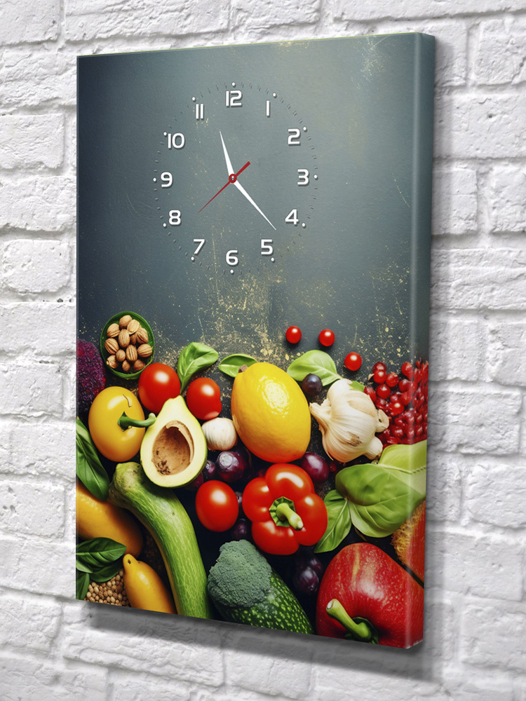 AvalonDecor Настенные часы "овощи", 60 см х 40 см #1