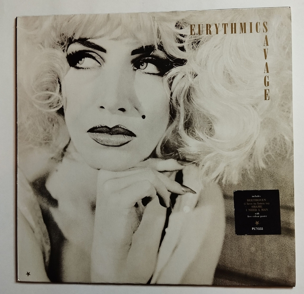 Винтажная виниловая пластинка LP Eurythmics Savage (Germany 1987) (Poster)  #1