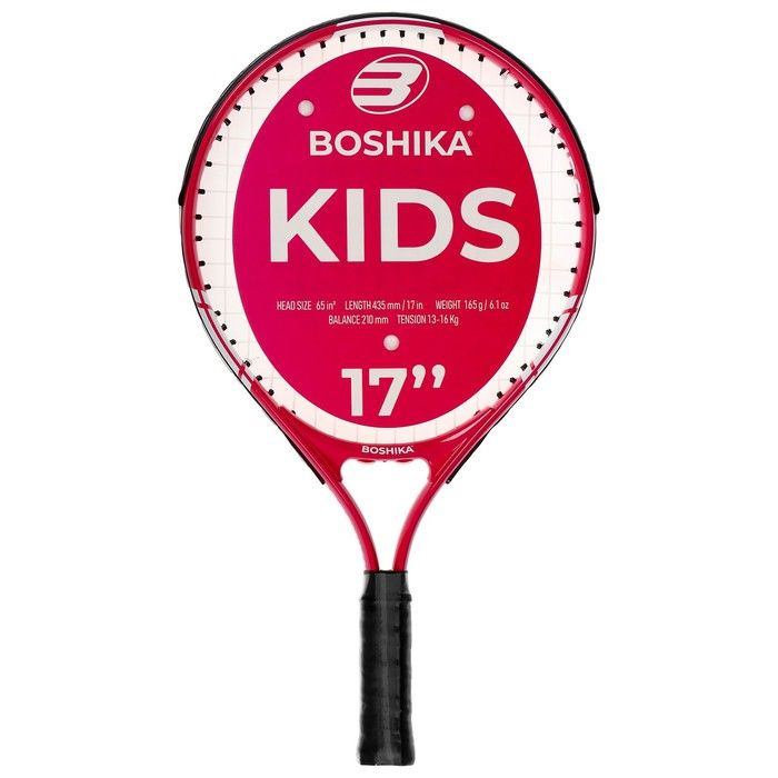 Ракетка для большого тенниса детская BOSHIKA KIDS, алюминий, 17'', цвет розовый  #1