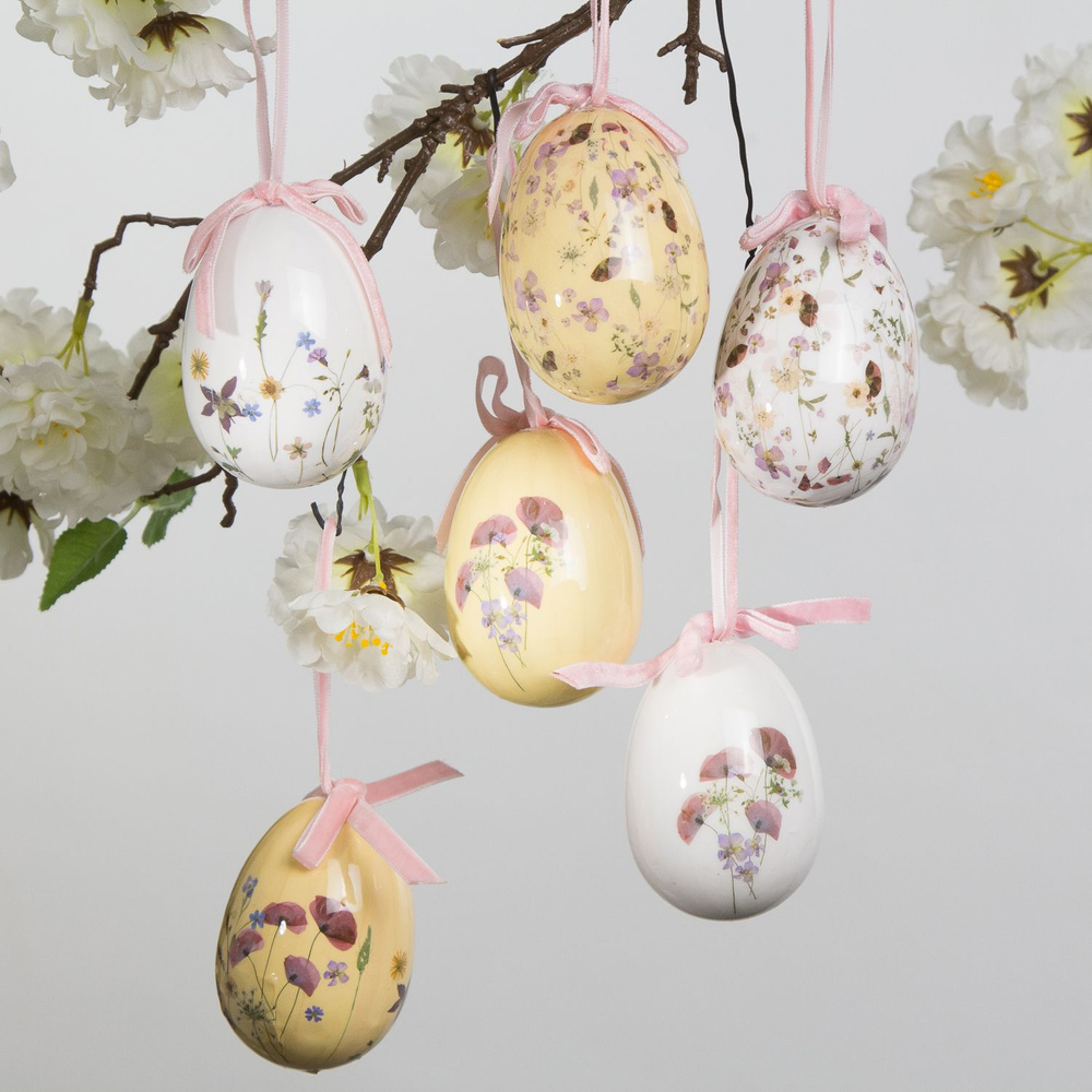 Пасхальные украшения Яйца Easter la Wendy 8 см, 6 шт, подвеска #1
