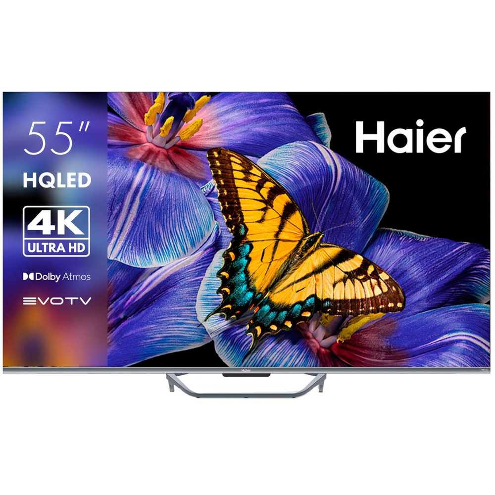 Haier Телевизор 55" 4K UHD, серебристый, серый #1