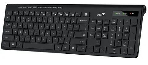 Клавиатура "умная" беспроводная тихая мембранная GENIUS SlimStar 7230 Black / черный, 2.4 ГГц, F1 - F12, #1