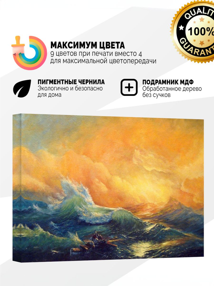 Картина на холсте 40x60 Девятый вал #1