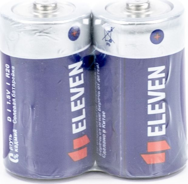 Батарейки ELEVEN / Элевен формат D r20, солевые 1.5V 2шт. / элементы питания  #1