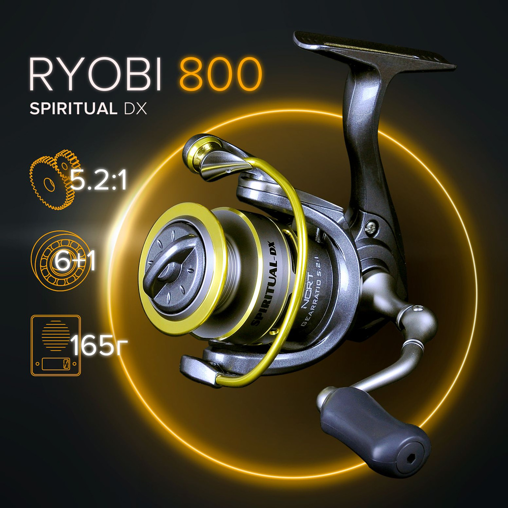 Катушка для рыбалки Ryobi Spiritual DX 800 / Безынерционная / Рыболовная катушка для спиннинга ультралайт #1