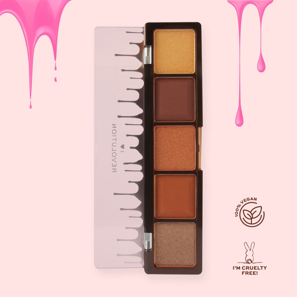 I HEART MAKEUP Тени для век MINI CHOCOLATE SHADOW PALETTE: палетка для макияжа глаз Chocolate Fudge, #1