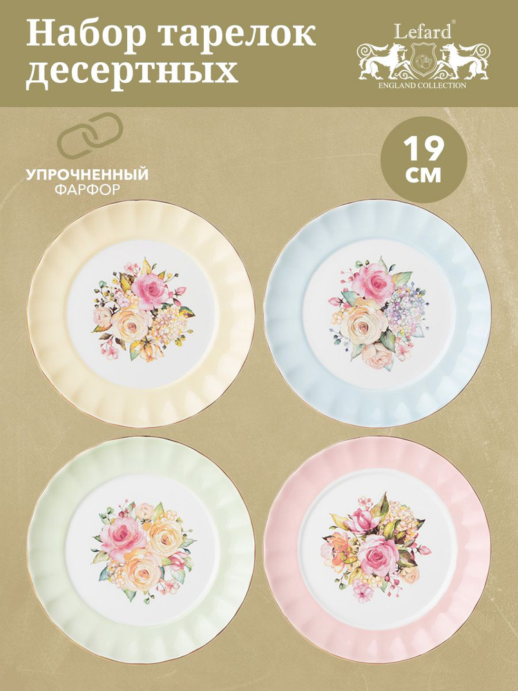 Набор тарелок десертных "Времена года", диаметр 19 см. #1