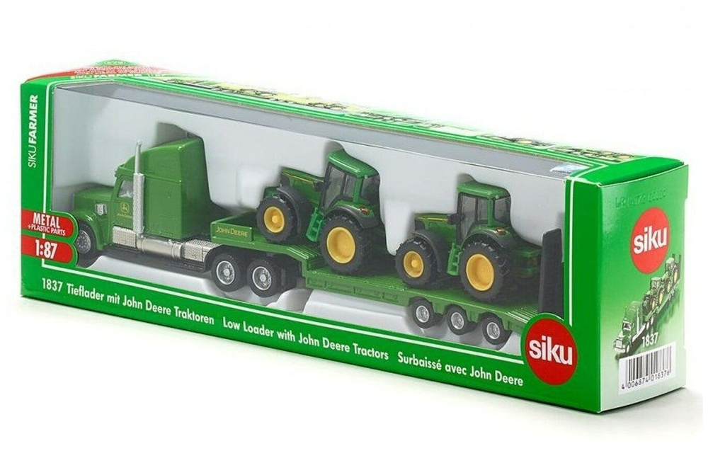 Машинка Siku Грузовик-тягач с 2-мя тракторами John Deere (1:87) 1837  #1