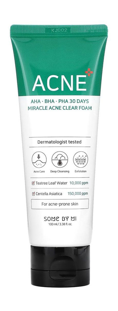 Очищающая пенка для умывания с BHA, и PHA кислотами Bha Pha 30 Days Miracle Acne Clear Foam, 100 мл  #1