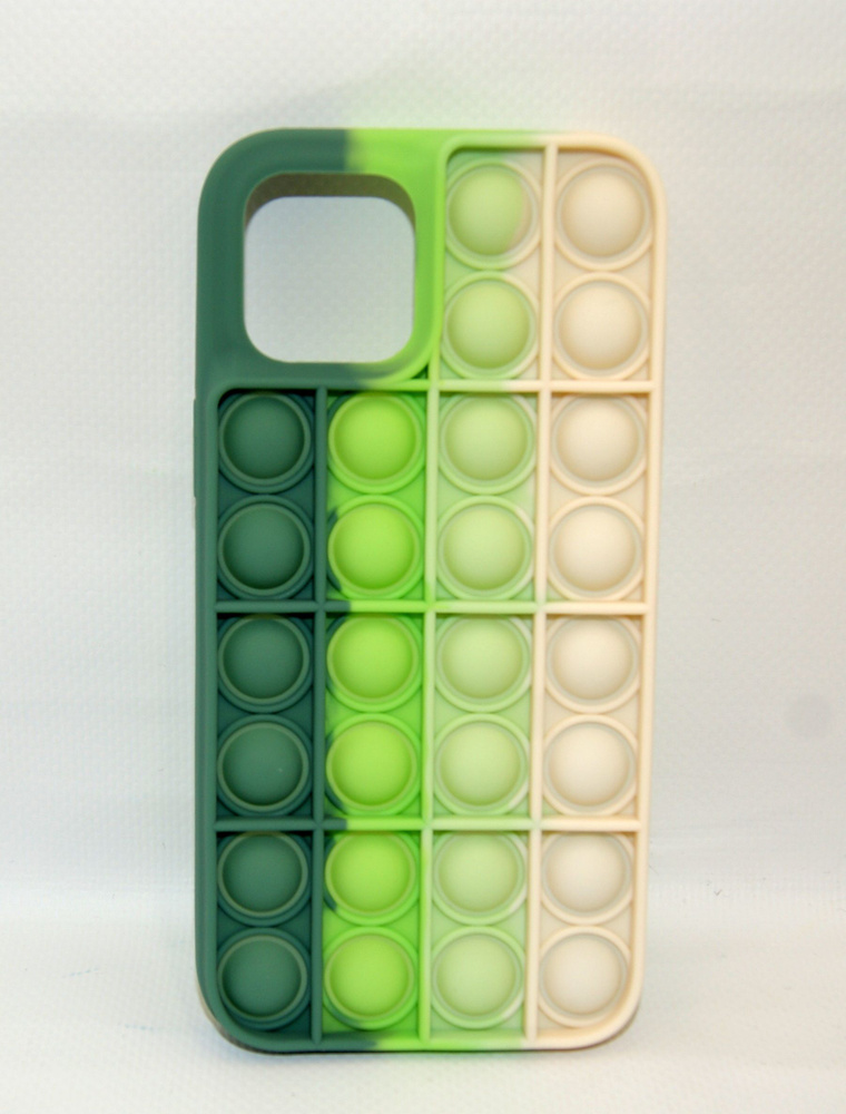 Силиконовый чехол на iPhone 12pro max антистресс зелено-салатовый  #1