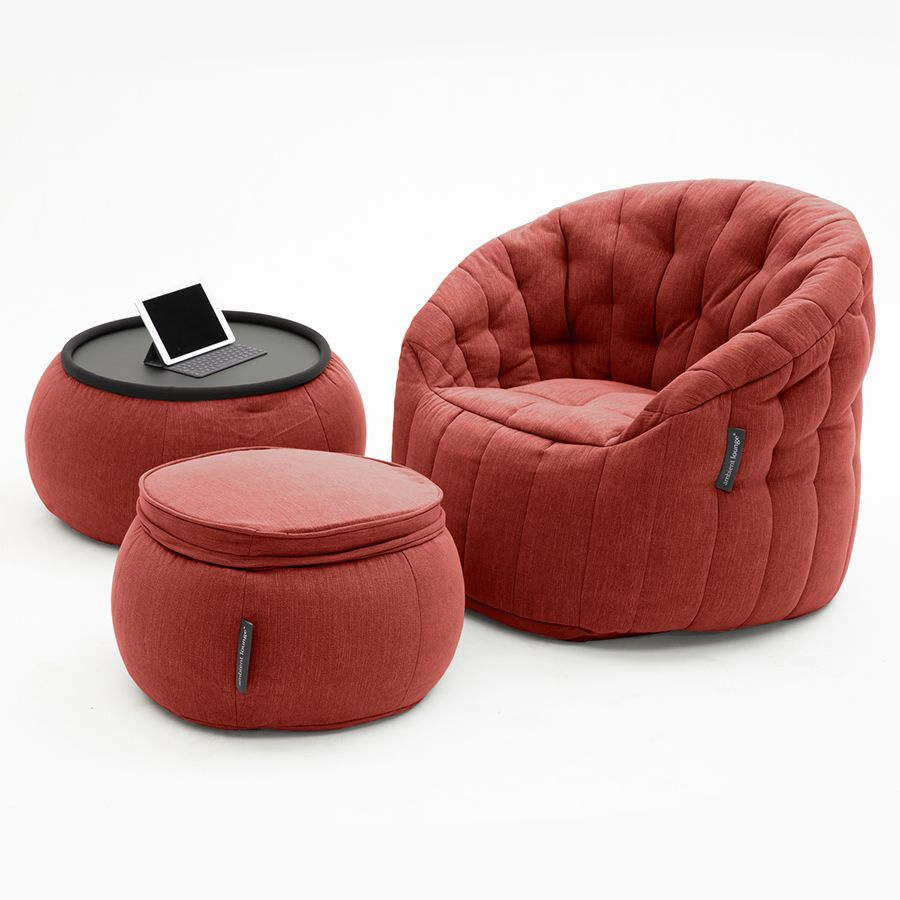 Комплект мягкой мебели для отдыха aLounge - Contempo Package - Wildberry Deluxe (шенилл, красный) - бескаркасное #1