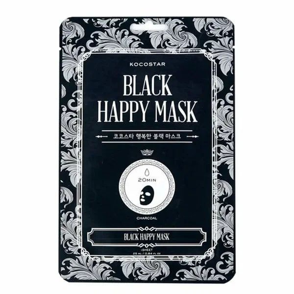 Тканевая маска для лица с углём KOCOSTAR BLACK HAPPY MASK 23мл #1