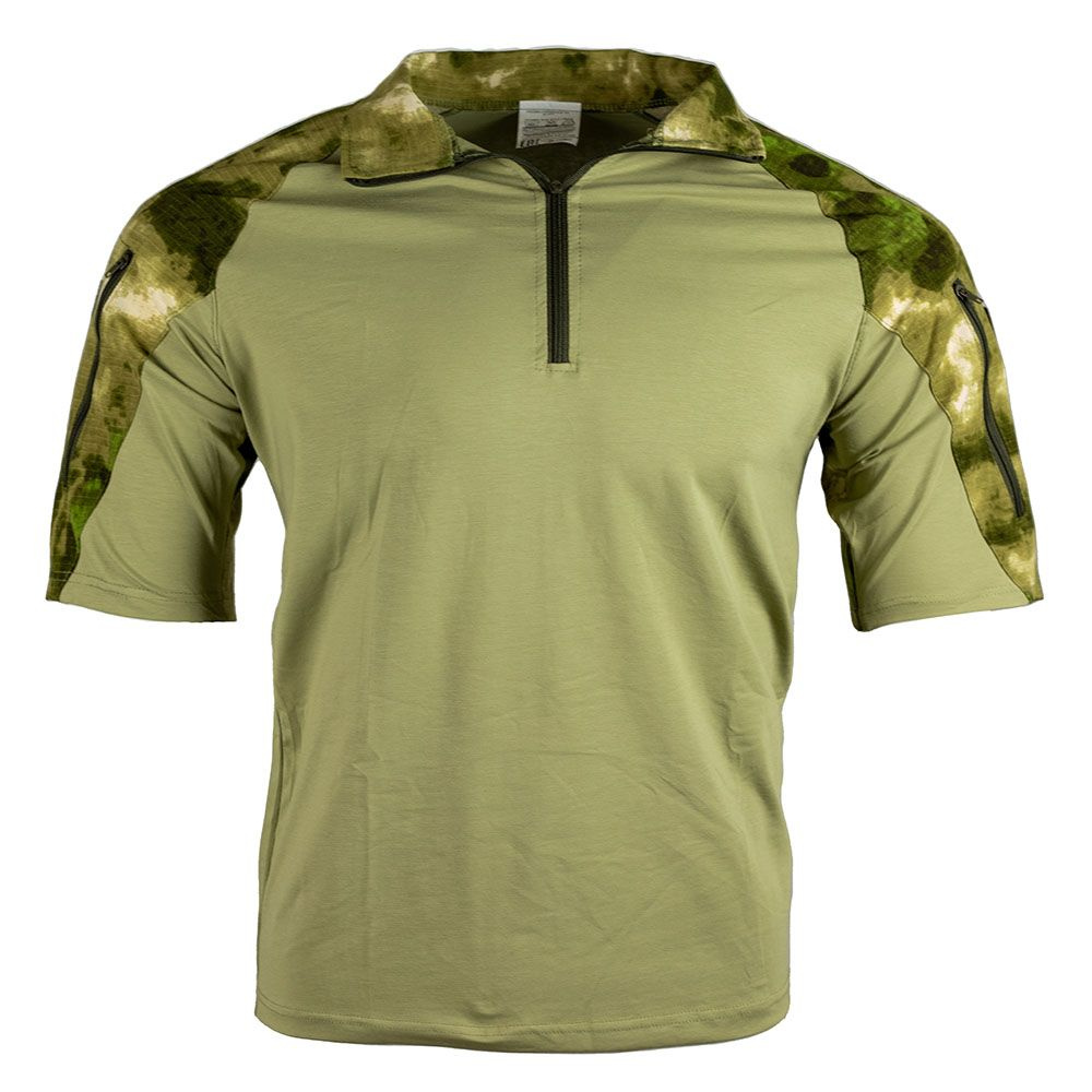Футболка (тактическая рубашка) песочная военная с карманом на коротком рукаве в камуфляже росгвардии #1