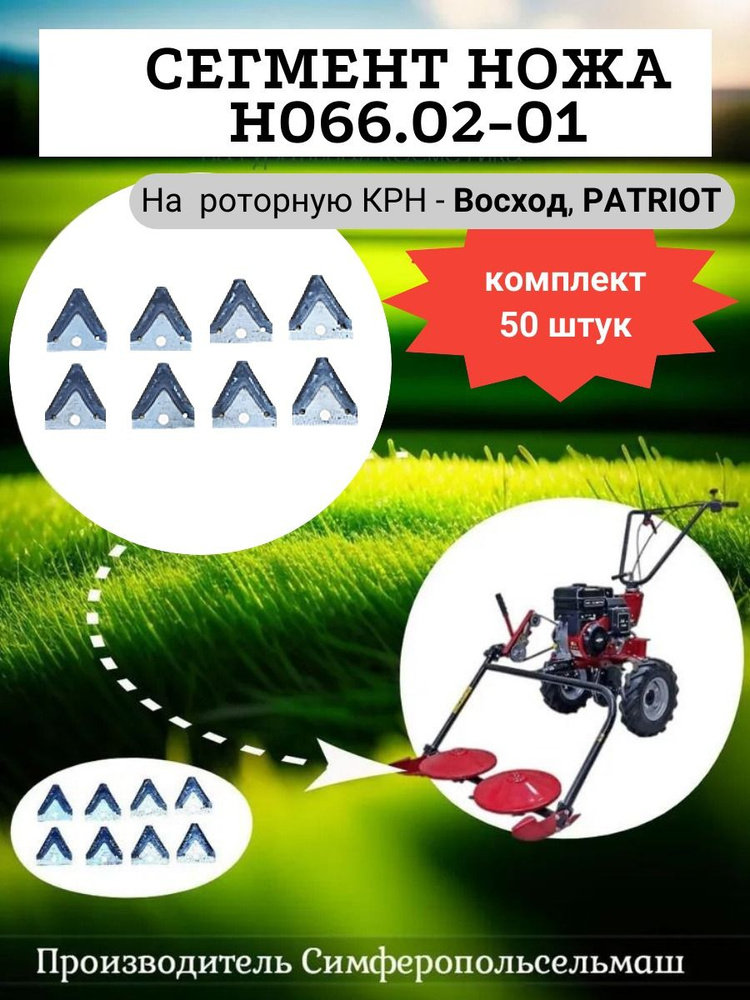 Сегмент ножа Н066.02-01 на роторную КРН, Пахарь,Восход(комплект 50 штук)  #1