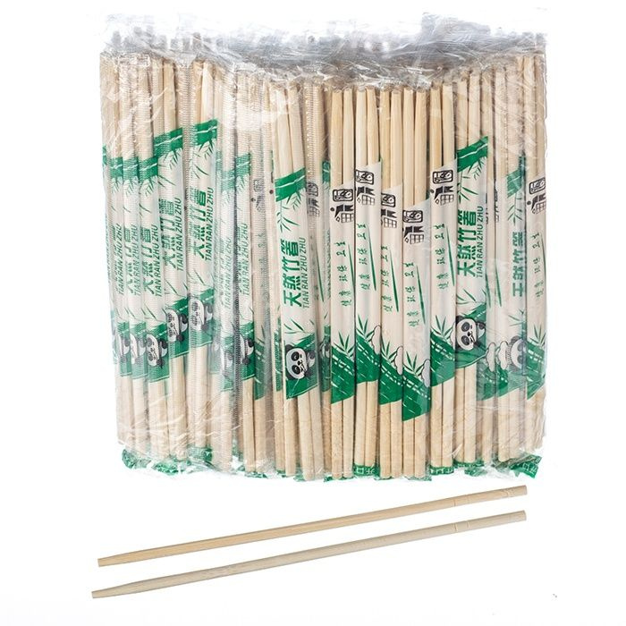 Палочки для еды Comfort Factor бамбук, 20 см, 100 шт, в полиэтиленовой упаковке  #1