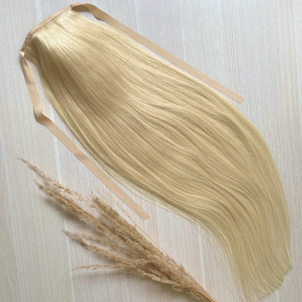 Хвост из натуральных волос 70см 160г - блонд #60 #1