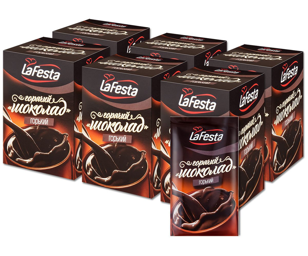 Горячий шоколад растворимый LaFesta "Горький" с какао, в пакетиках, 22 г, 60 шт.  #1
