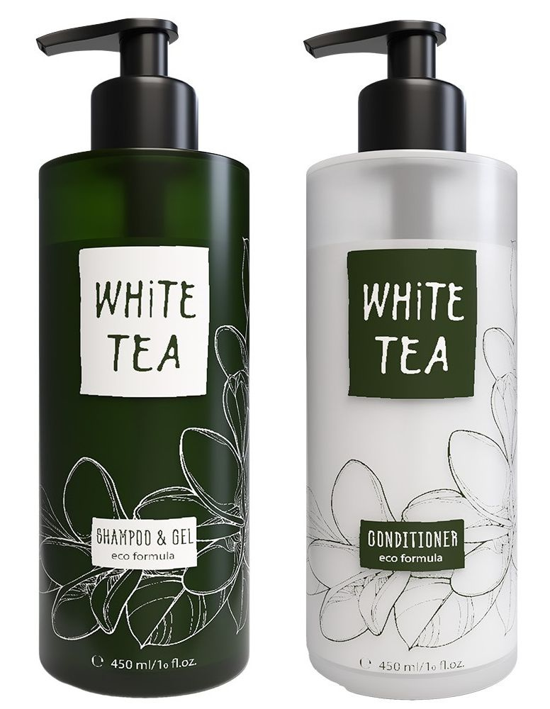 Шампунь-гель для душа + кондиционер White Tea Nature, универсальный, 450 мл  #1