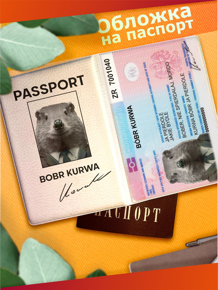 Обложка на паспорт бобр мем #1