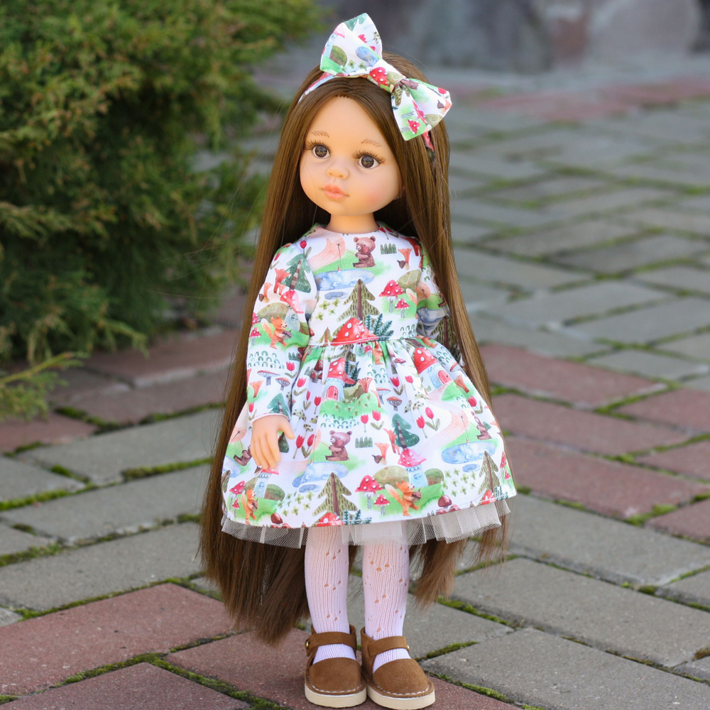 Одежда/аксессуары для кукол Паола Рейна (Paola Reina) 32-34 см, Платье + украшение для волос.  #1