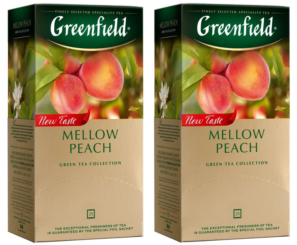 Чай зеленый Greenfield Peach Mellow, 25 пак - 2 штуки #1