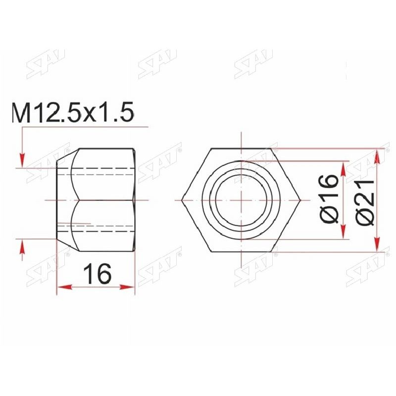 IPSAIP_ST-90049-11036 Гайка колесная открытая конус TOYOTA,MAZDA,MITSUBISHI,KIA,HYUNDAI,VOLVO,GEELY COOLRAY #1