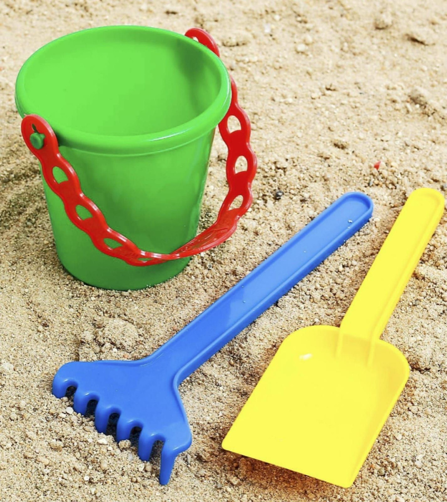 Песочный набор: ведёрко, лопатка, грабельки #1
