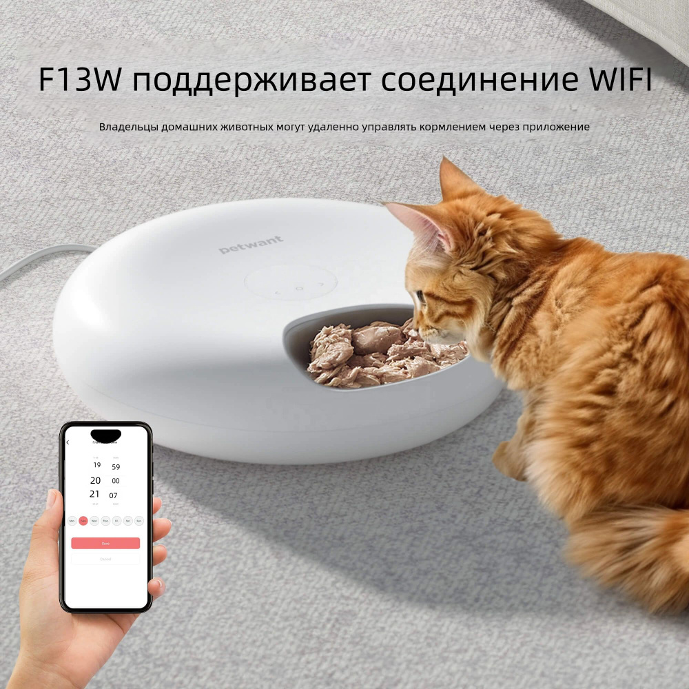 Умный дозатор влажных и сухих кормов Petwant с Wi-Fi для кошек и собак ...
