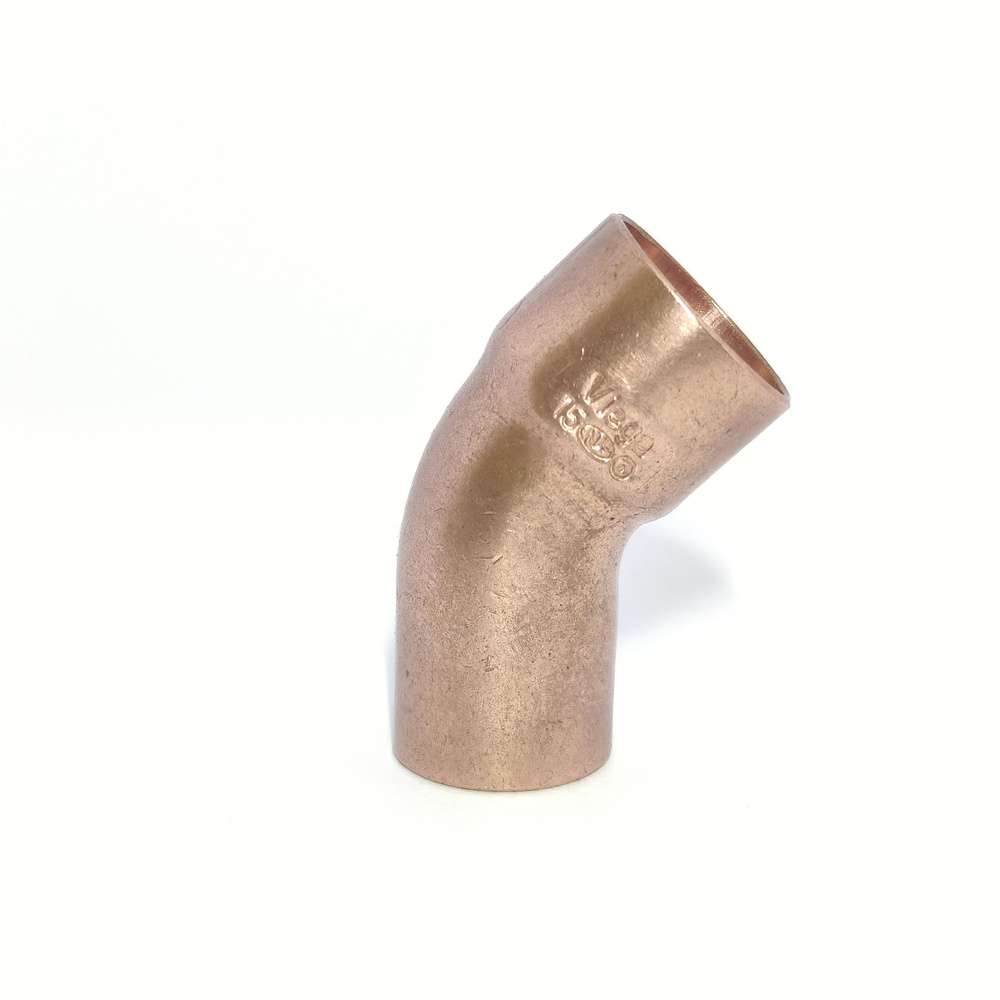 Угол однораструбный 45 15 мм (10 шт.) медь пайка VIEGA #1