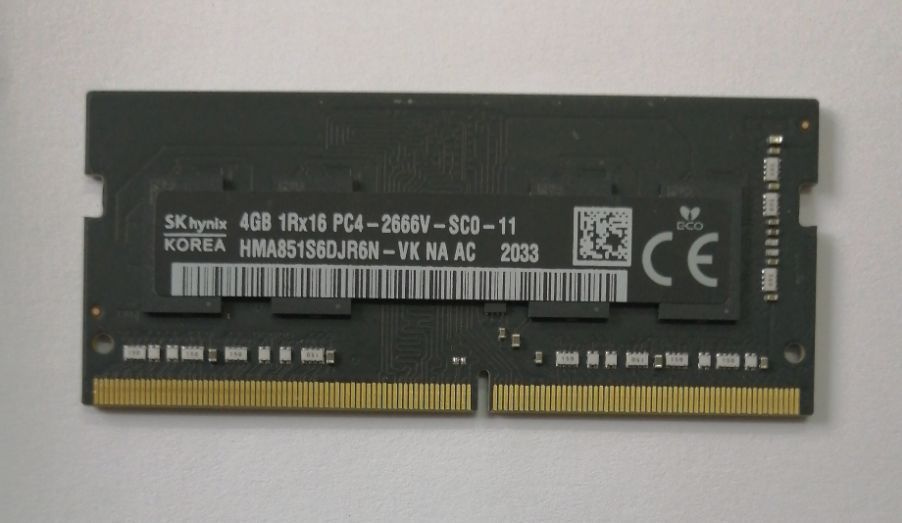 Hynix Оперативная память SODIMM DDR4 HMA851S6DJR6N-VK 4Гб 2666MHz 1x (HMA851S6DJR6N-VK)  #1