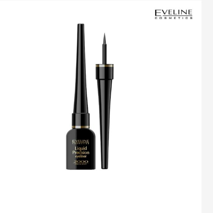 EVELINE Liquid Precision 2000 Eyeliner Подводка для глаз водостойкая матовая Черная 4 мл  #1