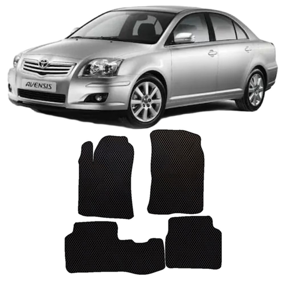 Коврики в салон автомобиля TOYOTA AVENSIS 2 T250 2003-2009, цвет черный -  купить по выгодной цене в интернет-магазине OZON (260346890)