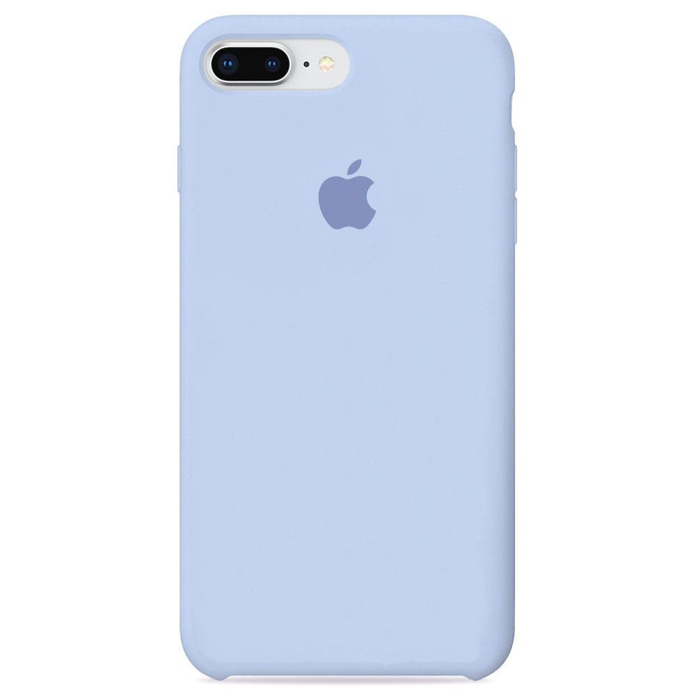 Силиконовый чехол для смартфона Silicone Case на iPhone 7 Plus / Айфон 7 Плюс с логотипом, бело-голубой #1