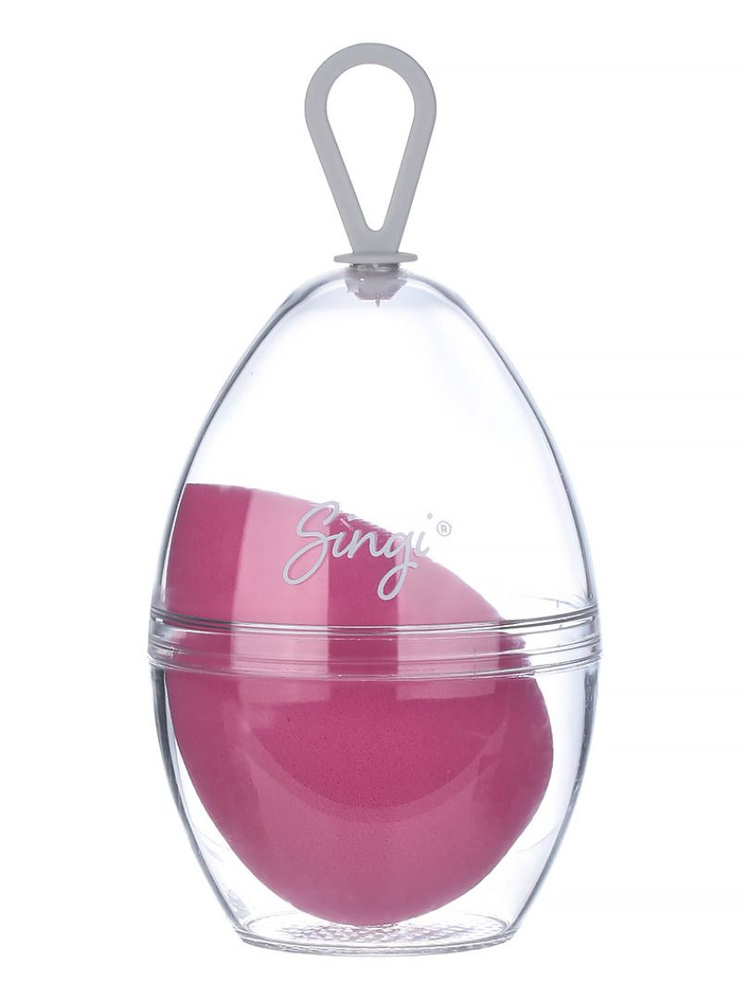 Singi Спонж косметический для макияжа лица яйцо тёмно-розовый HOT PINK, в упаковке 6см  #1