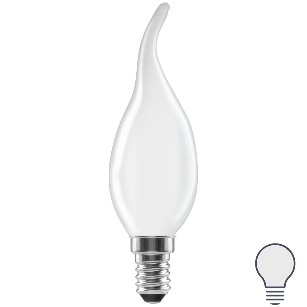 Лампа светодиодная Lexman E14 220-240 В 5 Вт свеча на ветру матовая 600 лм нейтральный белый свет  #1