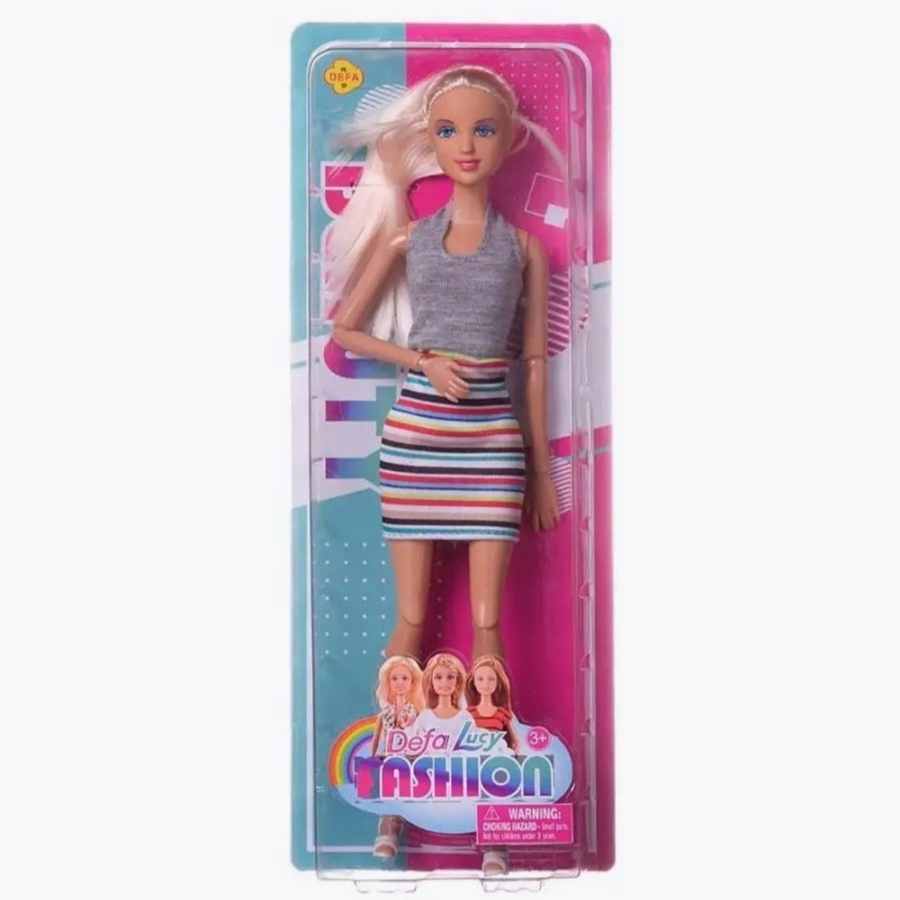 Кукла Defa Lucy Модная девушка, в полосатом платье, 29 см #1