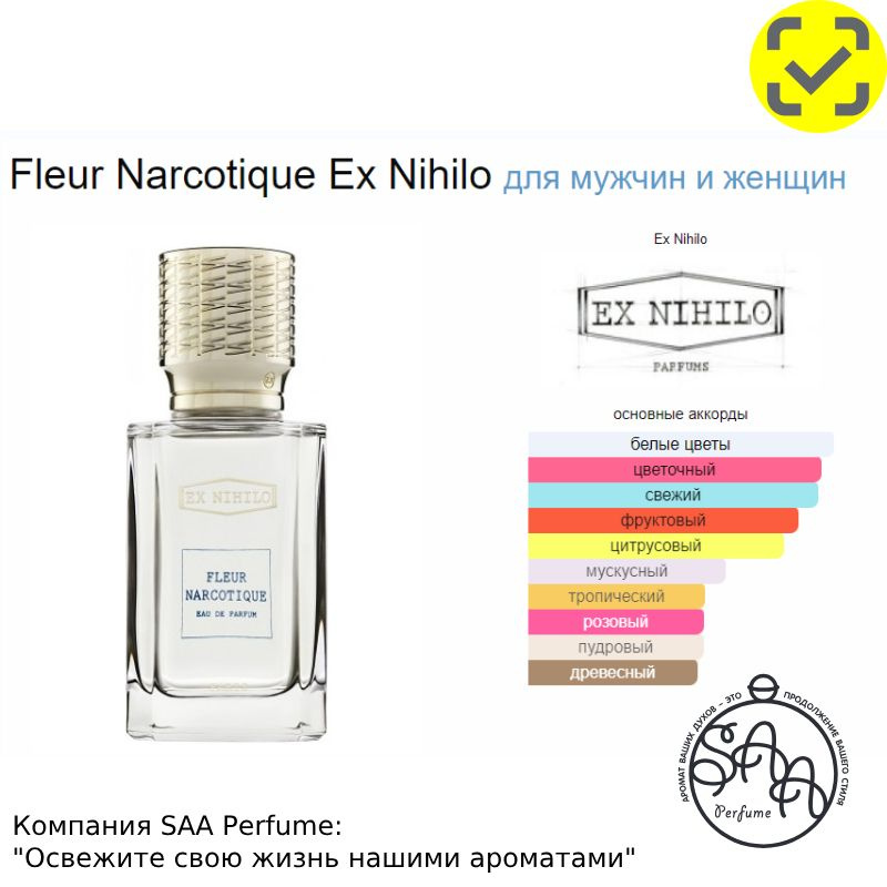 Ex Nihilo Вода парфюмерная FLEUR NARCOTIQUE 50 мл #1