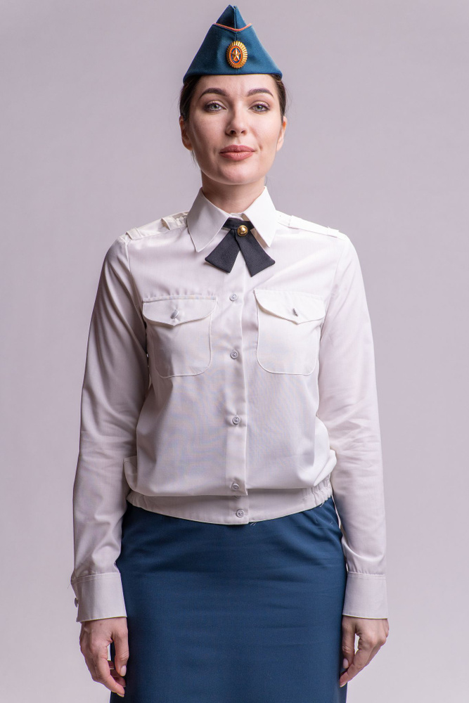 Рубашка МЧС женская белая, длинный рукав #1