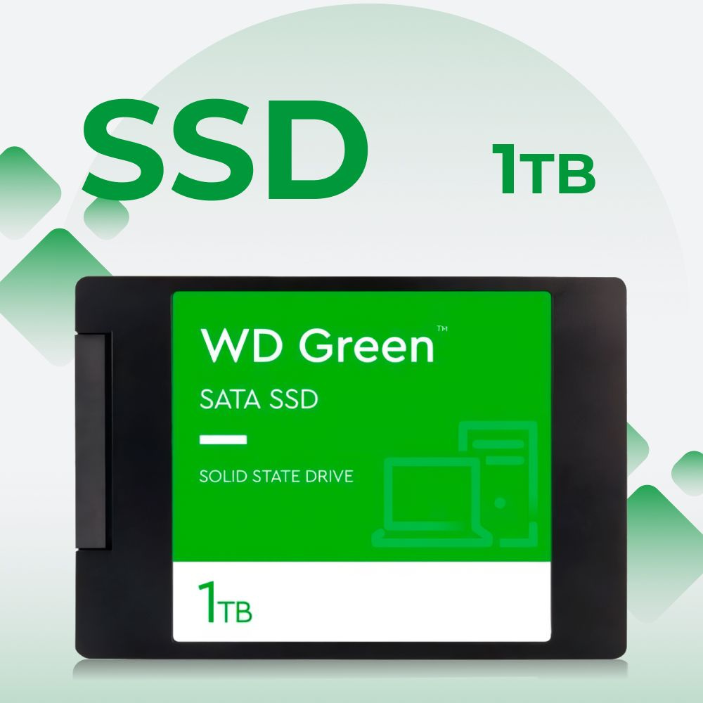 Western Digital 1 ТБ Внутренний SSD-диск Green 2.5" SATA3 6.0 Гбит/с (WDS100T2G0A)  #1