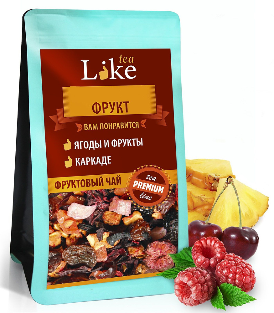 Чай фруктовый LIKE Tea Веселый, Каркаде, Красный чай, Полезный, без кофеина, 150 г  #1