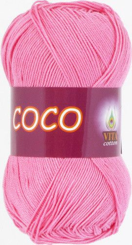Пряжа Сoco (Vita cotton),цвет 3854 ярко-розовый, 5 мотков, 50гр/240м,100% хлопок двойной мерсеризации,Индия #1