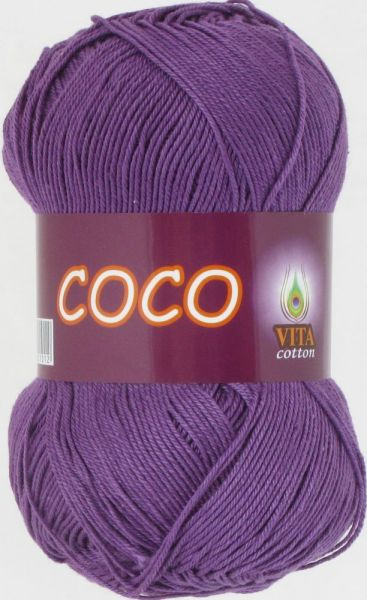 Пряжа Сoco (Vita cotton),цвет 4338 фиолетовый, 5 мотков, 50гр/240м,100% хлопок двойной мерсеризации,Индия #1