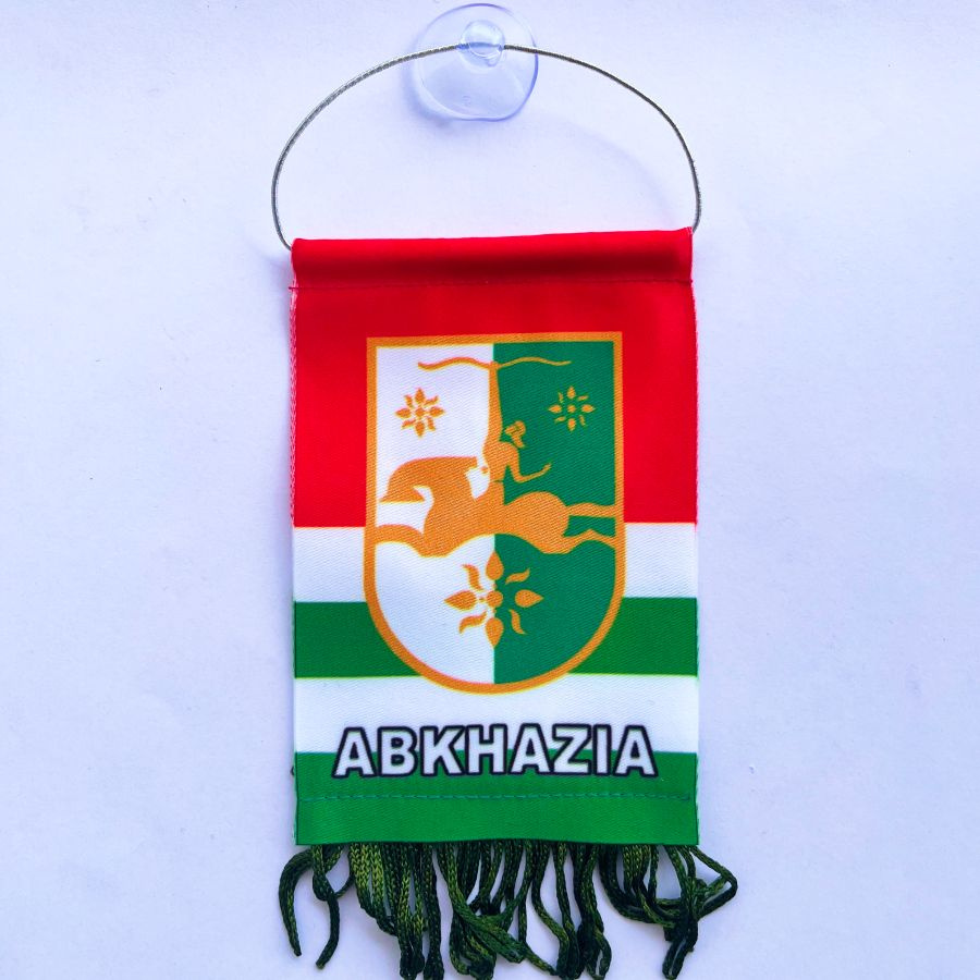 Вымпел в авто ABKHAZIA 8х12 флаг Абхазия, Подвеска в машину, Вымпел на лобовое стекло  #1