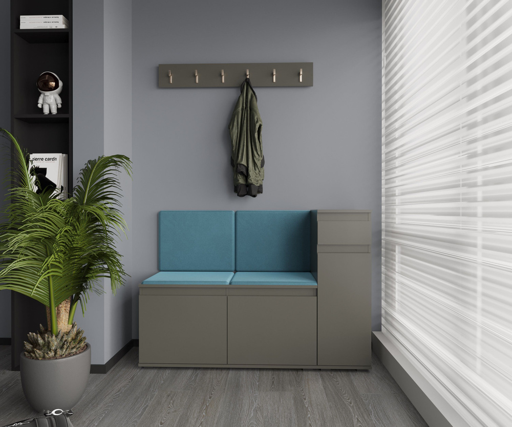 НК мебель Комплект прихожей, серый, бирюзовый #1